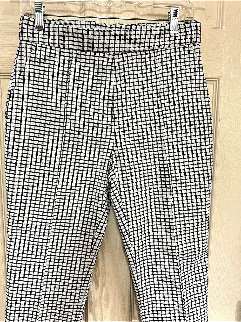 Jules & Leopold Checkered Ankle Pants in White & Black Like New